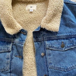 BP / Nordstrom oversized fur lined denim jacket